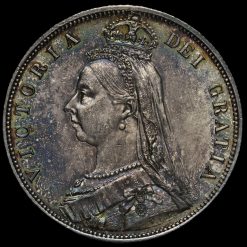 1887 Queen Victoria Jubilee Head Silver Half Crown Obverse