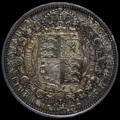 1887 Queen Victoria Jubilee Head Silver Half Crown Reverse