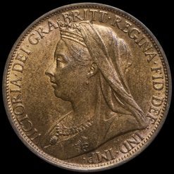 1895 Queen Victoria Veiled Head Penny Obverse