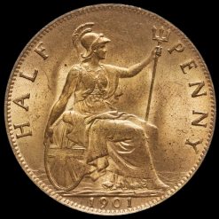 1901 Queen Victoria Veiled Head Halfpenny