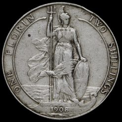 1908 Edward VII Silver Florin Reverse