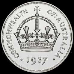 Australia 1937 Edward VIII Spink Patina Collection Fantasy Pattern Silver Proof Crown Reverse