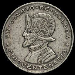 Panama 1953 Silver 1/4 Balboa Reverse
