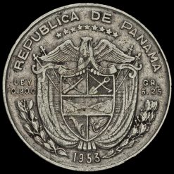 Panama 1953 Silver 1/4 Balboa Obverse