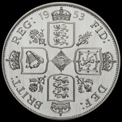 1953 Elizabeth II Spink Patina Collection Silver Proof Double Florin Reverse