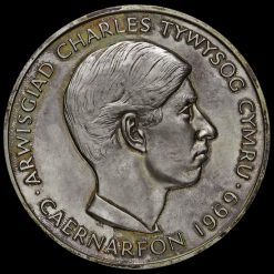 1969 Prince of Wales Investiture Large Silver Medal Obverse