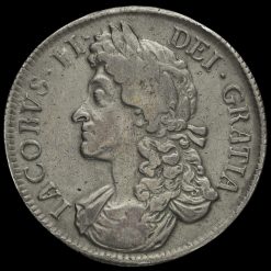 1687 James II Early Milled Silver Crown Obverse