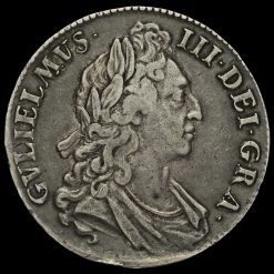 1695 William III Early Milled Silver Septimo Crown Obverse