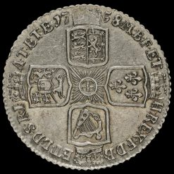 1758 George II Early Milled Silver Shilling Reverse