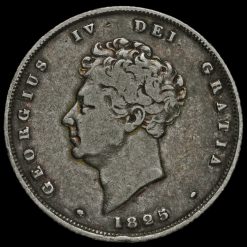 1825 George IV Bare Head Milled Silver Shilling Obverse