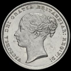 1844 Queen Victoria Young Head Silver Shilling Obverse