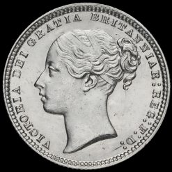 1874 Queen Victoria Young Head Silver Shilling Obverse