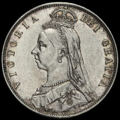 1887 Queen Victoria Jubilee Head Silver Half Crown Obverse