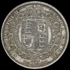 1887 Queen Victoria Jubilee Head Silver Half Crown Reverse