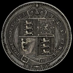 1887 Queen Victoria Jubilee Head Silver Shilling Reverse