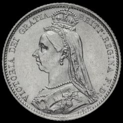 1887 Queen Victoria Jubilee Head Silver Sixpence Obverse