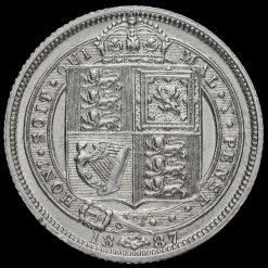 1887 Queen Victoria Jubilee Head Silver Sixpence Reverse