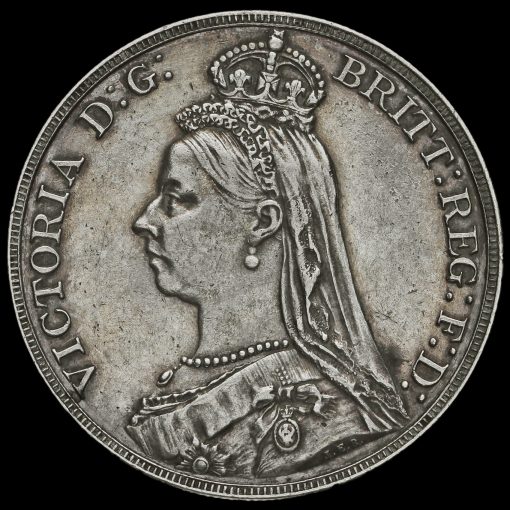 1888 Queen Victoria Jubilee Head Silver Crown Obverse