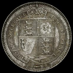 1888 Queen Victoria Silver Shilling (8 over 7) Reverse