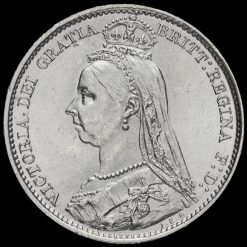 1889 Queen Victoria Jubilee Head Silver Sixpence Obverse
