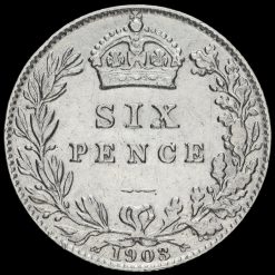 1903 Edward VII Silver Sixpence Obverse