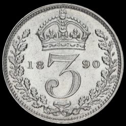 1890 Queen Victoria Jubilee Head Silver Threepence Reverse
