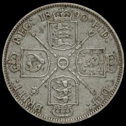 1890 Queen Victoria Jubilee Head Silver Florin Reverse