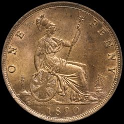 1890 Queen Victoria Bun Head Penny Reverse