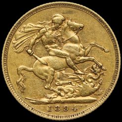 1894 Queen Victoria Veiled Head Gold Full Sovereign Reverse