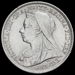 1900 Queen Victoria Veiled Head Silver Sixpence Obverse