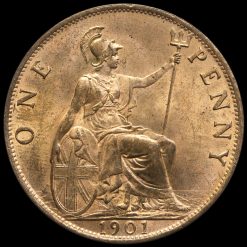 1901 Queen Victoria Veiled Head Penny Reverse