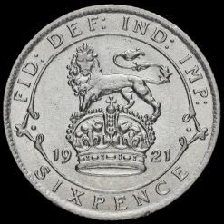 1921 George V Silver Sixpence Reverse