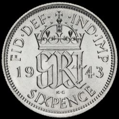 1943 George VI Silver Sixpence Reverse