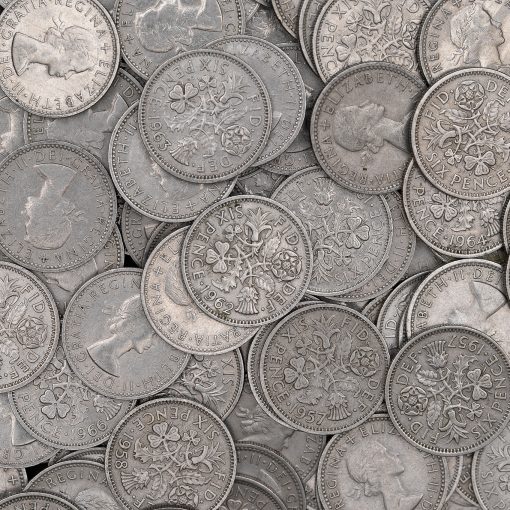 100 x Queen Elizabeth II Sixpences