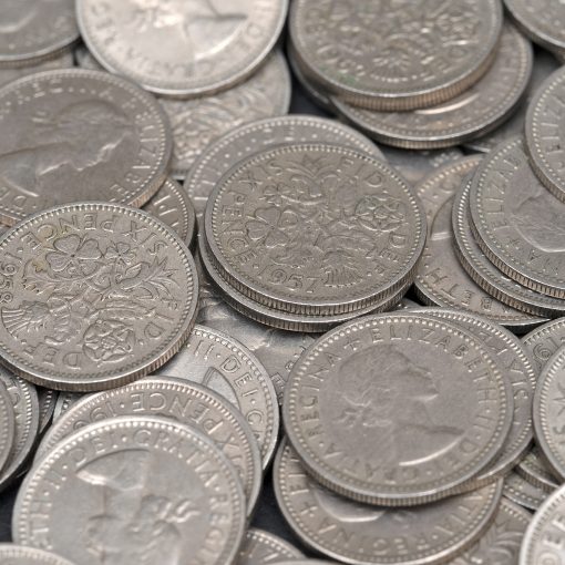 100 x Queen Elizabeth II Sixpences