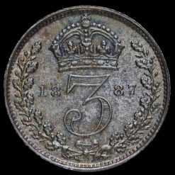 1887 Queen Victoria Jubilee Head Silver Threepence Reverse