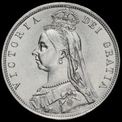 1887 Queen Victoria Jubilee Head Silver Half Crown Obverse