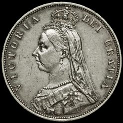 1887 Queen Victoria Jubilee Head Silver Half Crown Obverse
