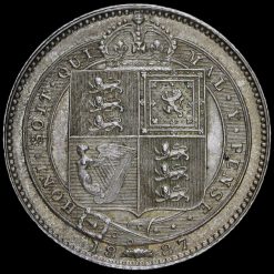 1887 Queen Victoria Jubilee Head Silver Shilling Reverse
