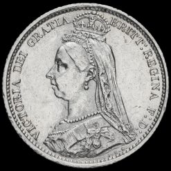 1887 Queen Victoria Jubilee Head Silver Wreath Sixpence Obverse