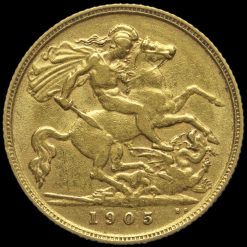 1905 Edward VII Gold Half Sovereign Reverse