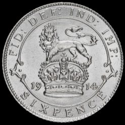 1914 George V Silver Sixpence Reverse
