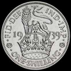 1939 George VI Silver English Shilling Reverse