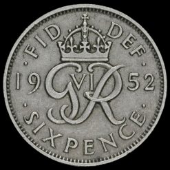 1952 George VI Sixpence Reverse