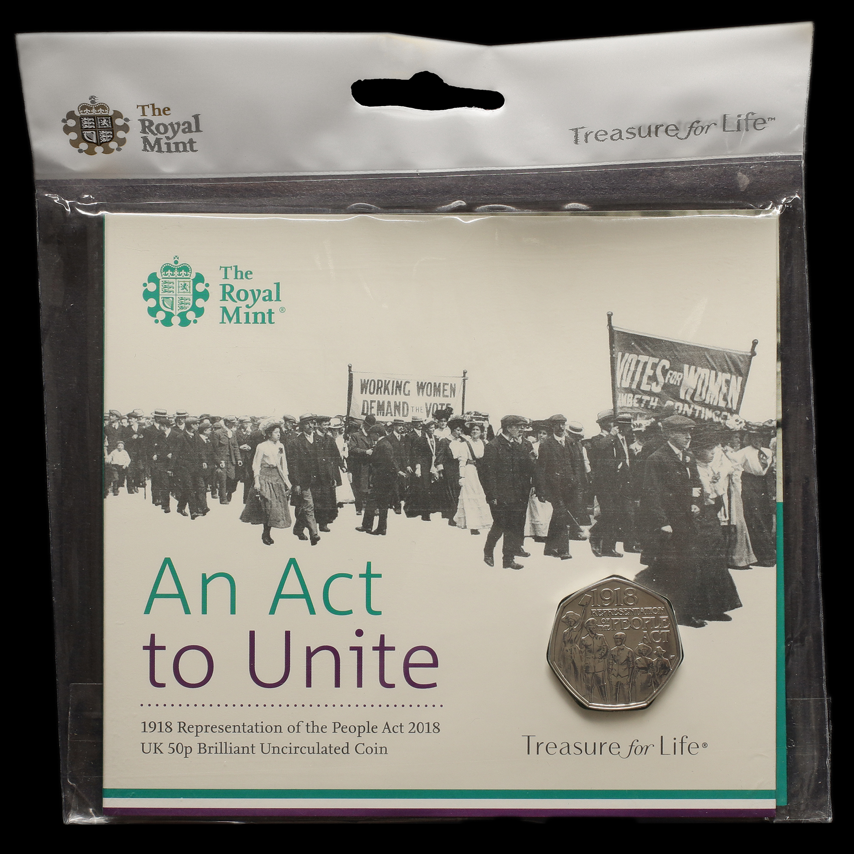 2018 Elizabeth II Royal Mint Representation of the People Act 50p Coin Obverse