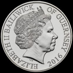 2016 Guernsey Battle of Hastings Proof Five Pounds Coin Obverse