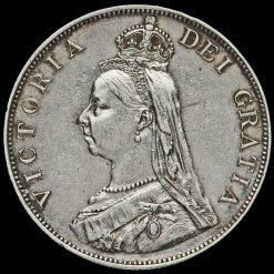 1887 Queen Victoria Jubilee Head Silver Double Florin, Arabic One Obverse