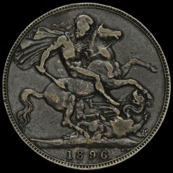 1896 Queen Victoria Veiled Head Silver LX Crown Reverse