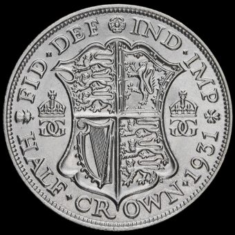 1931 George V Silver Half Crown Reverse
