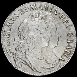 1693 William and Mary Early Milled Silver Half Crown Obverse